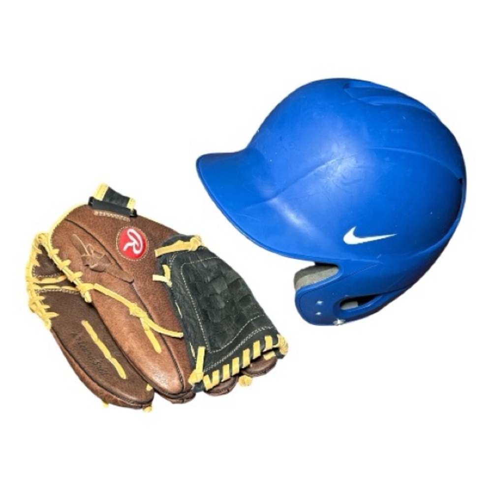 Nike Baseball "Helmet" & Glove Set Set- 7 3/4